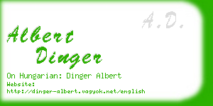 albert dinger business card